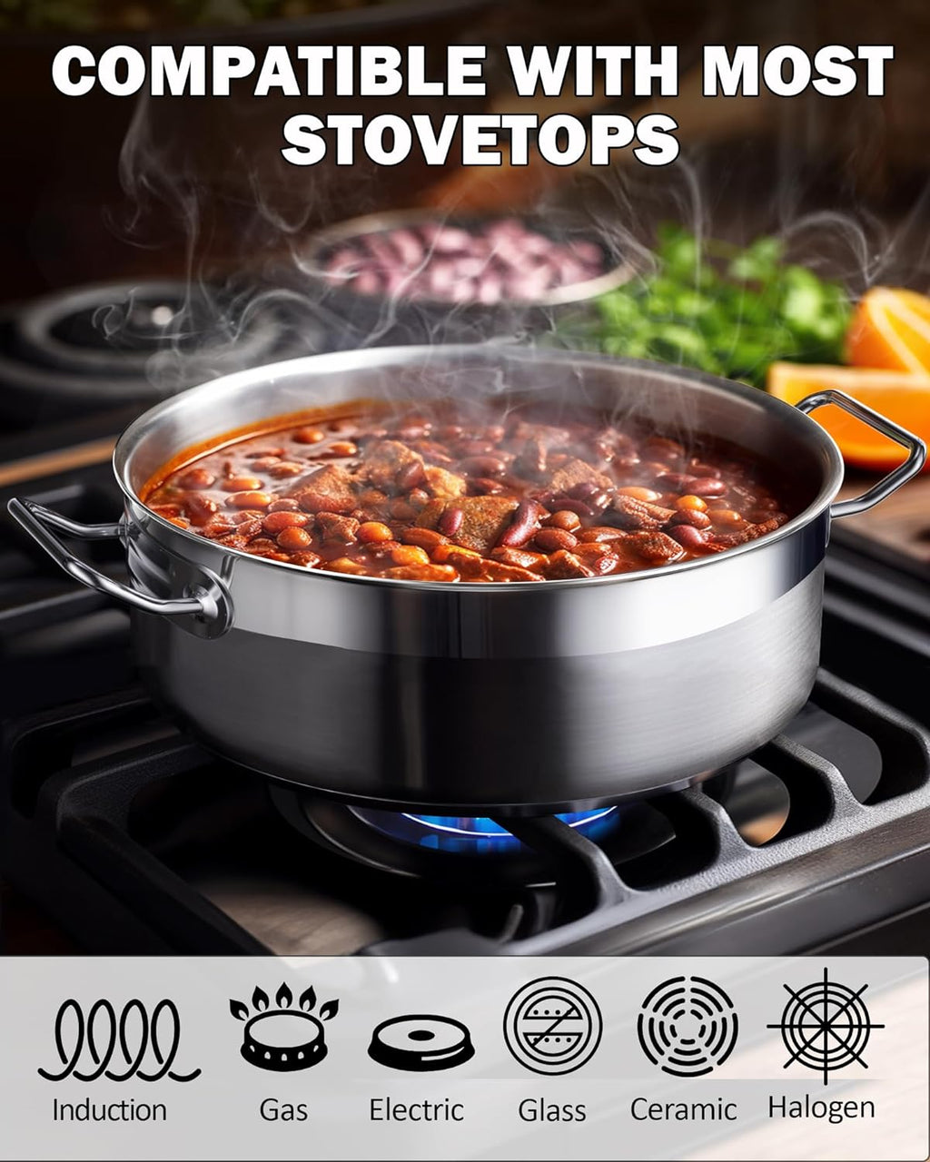 Cooks Standard Professional 4 Quart Stainless Steel Sauté Pan with Lid
