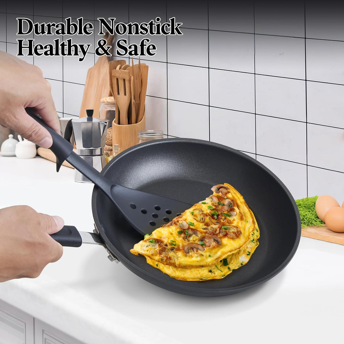 Cook N Home 8-Inch Hard Anodized Nonstick Sauté Fry Pan