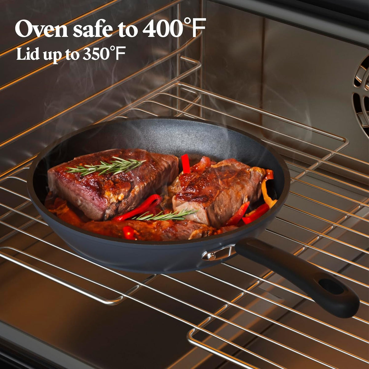 Cook N Home 8-Inch Hard Anodized Nonstick Sauté Fry Pan