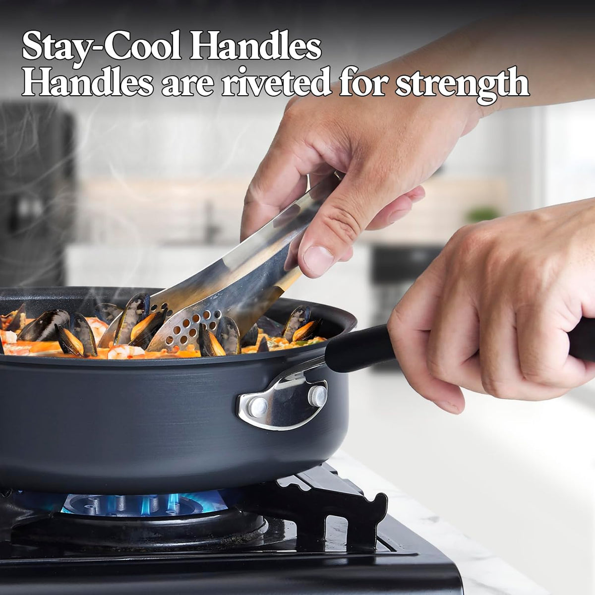 Cook N Home 8-Inch Hard Anodized Nonstick Sauté Fry Pan