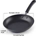 Cook N Home 9.5-Inch Hard Anodized Nonstick Sauté Fry Pan