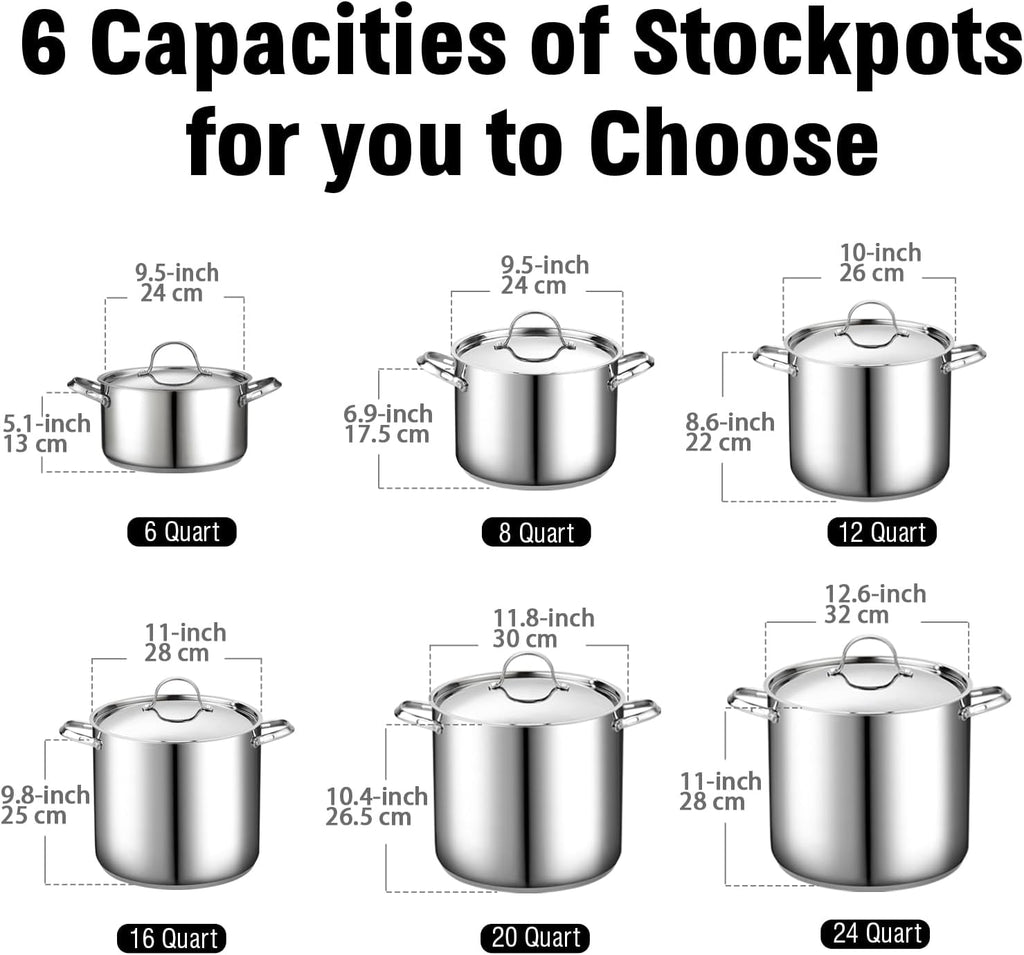 Cooks Standard 20-Quart 18/10 Stainless Steel Stockpot with Lid