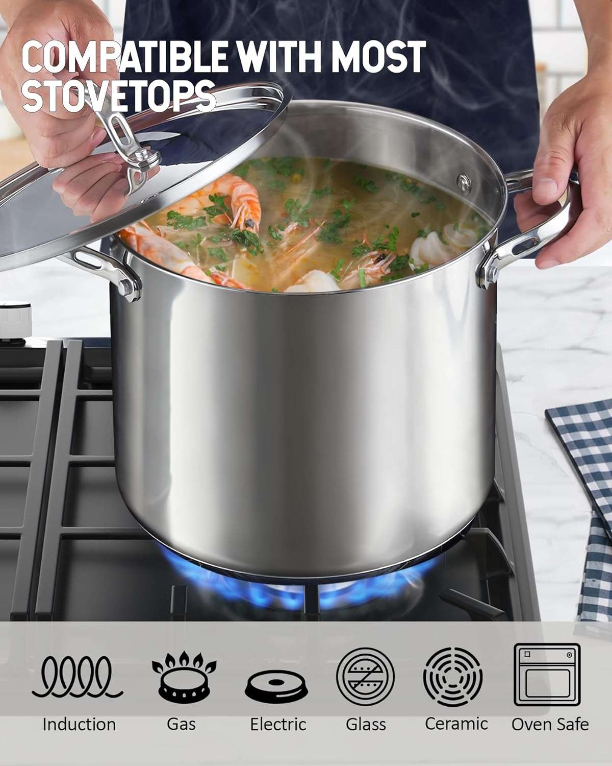 Cooks Standard 24-Quart 18/10 Stainless Steel Stockpot with Lid