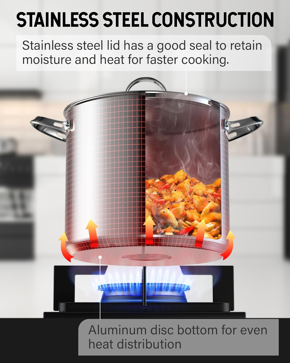 Cooks Standard 24-Quart 18/10 Stainless Steel Stockpot with Lid
