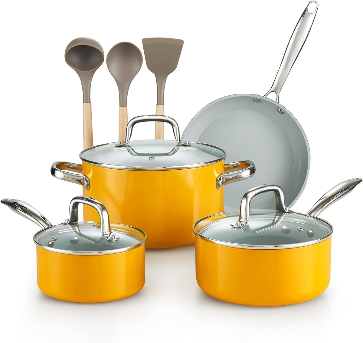 Cook N Home 10-Piece Hard Anodized Ceramic Nonstick Cookware Set