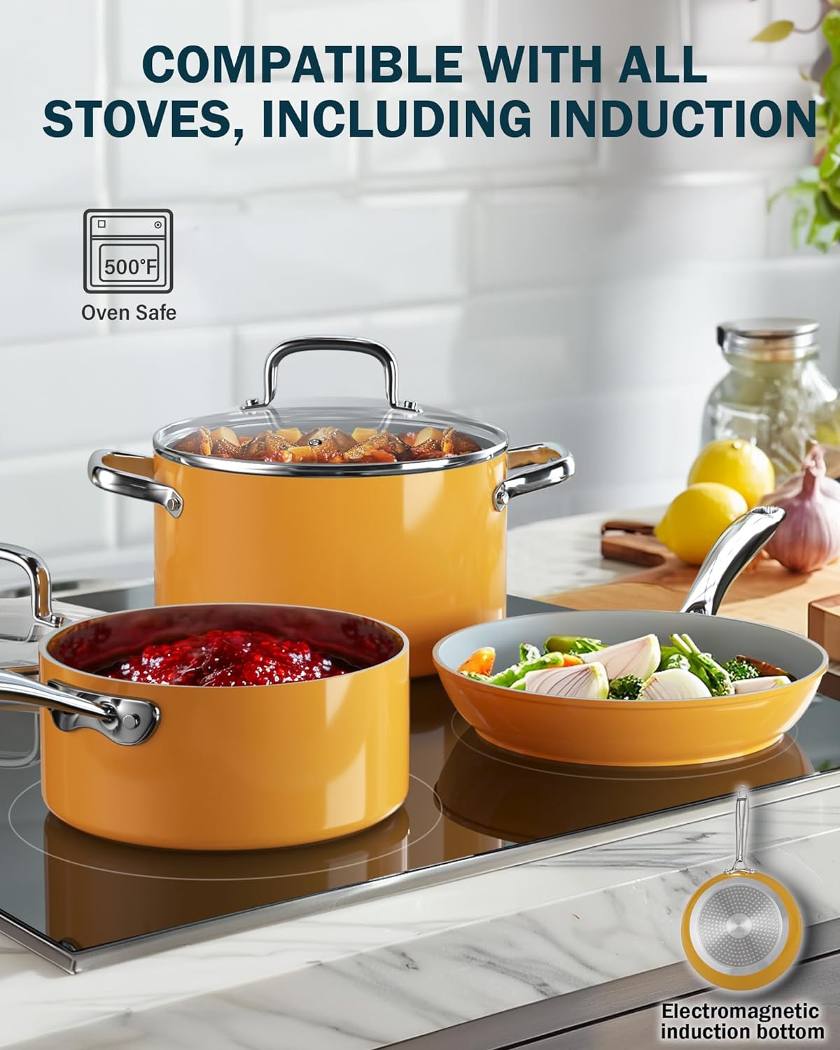 Cook N Home 10-Piece Hard Anodized Ceramic Nonstick Cookware Set