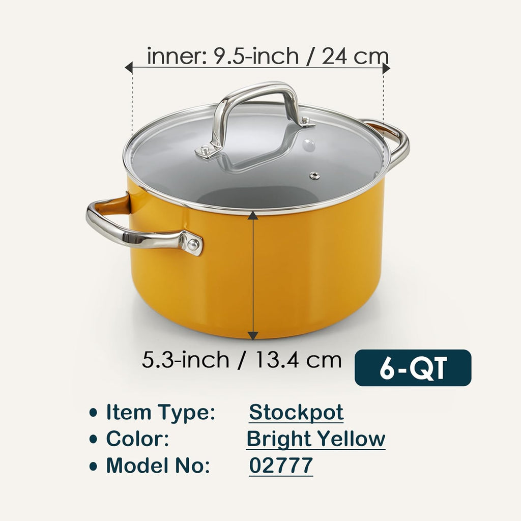 Cook N Home 6-Quart Hard Anodized Ceramic Nonstick Stockpot