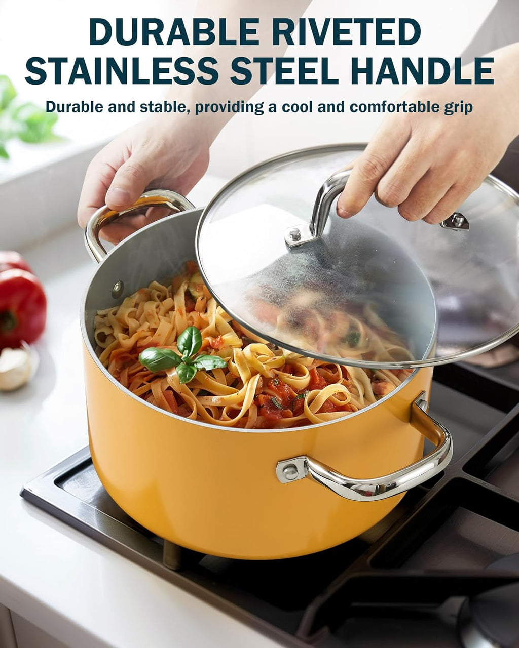Cook N Home 6-Quart Hard Anodized Ceramic Nonstick Stockpot