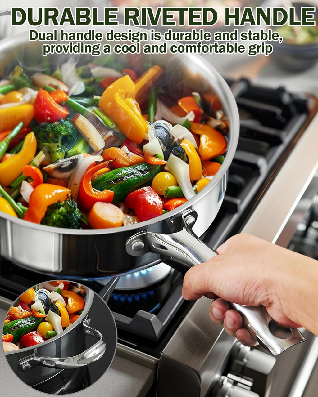 Cooks Standard 4-Quart Stainless Steel Sauté Pan with Lid