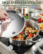 Cooks Standard 4-Quart Stainless Steel Sauté Pan with Lid