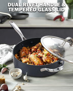 Cooks Standard 4-Quart Hard Anodized Ceramic Nonstick Deep Sauté Pan with Lid