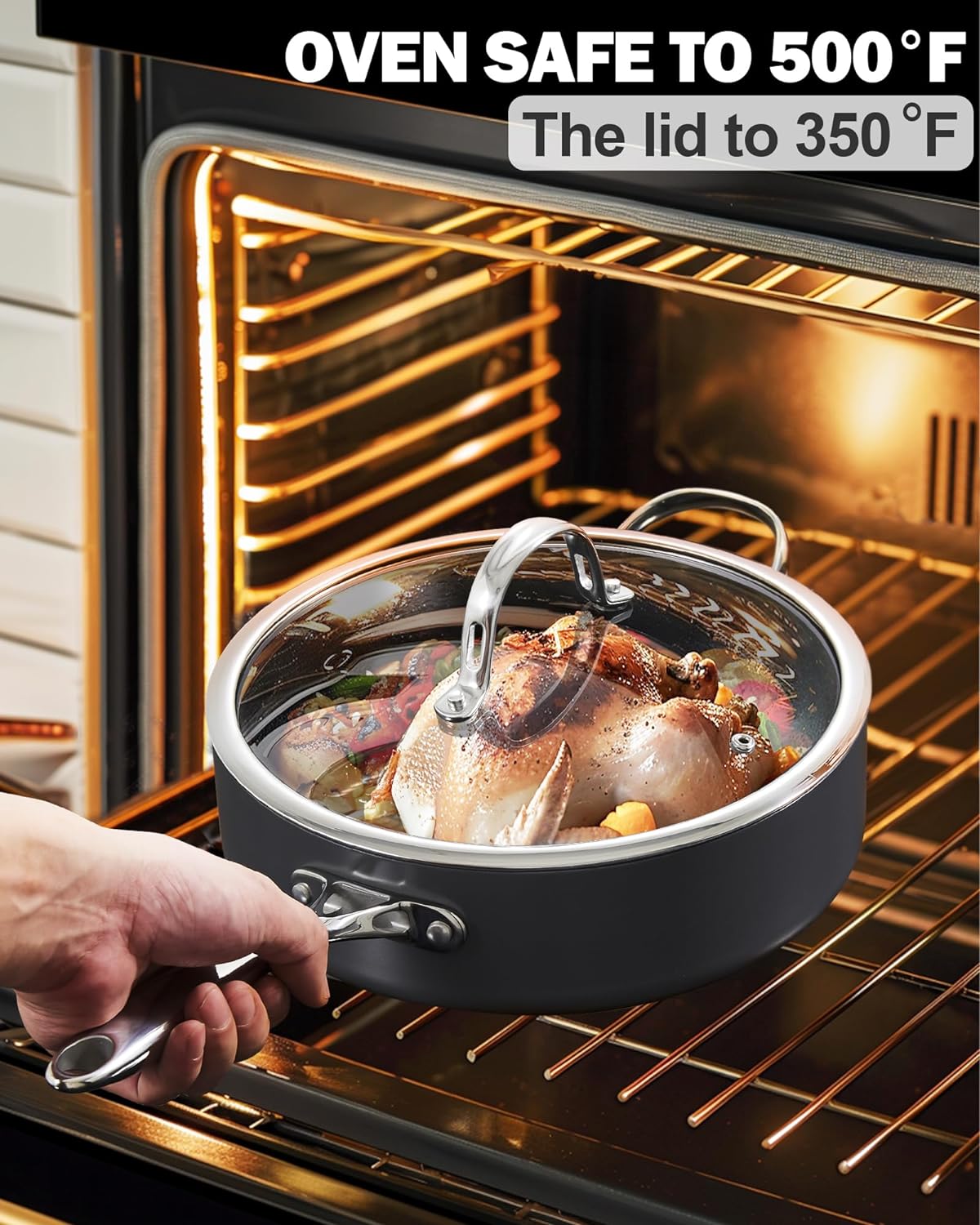 Cooks Standard 4-Quart Hard Anodized Ceramic Nonstick Deep Sauté Pan with Lid