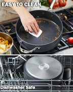 Cooks Standard 4-Quart Hard Anodized Ceramic Nonstick Deep Sauté Pan with Lid