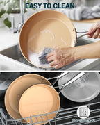 Cooks Standard 3-Piece Hard Anodized Ceramic Nonstick Frying Pan Set