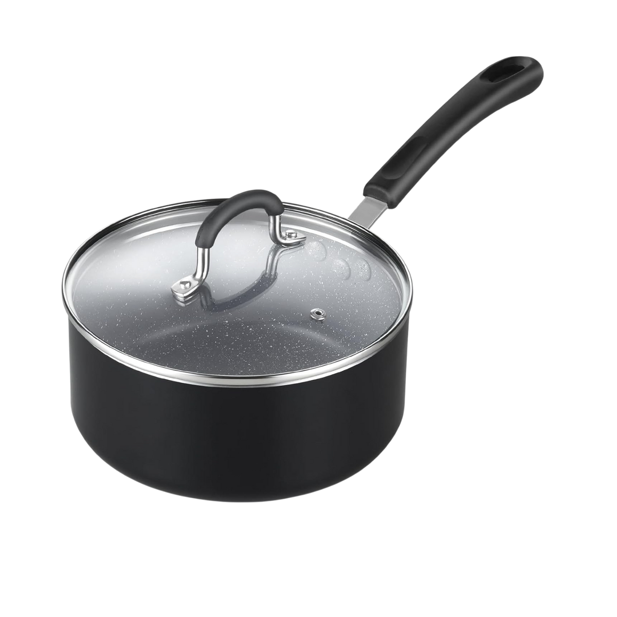 Cook N Home 2-Quart Granite Nonstick Saucepan with Glass Lid