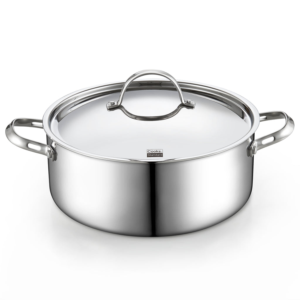 Cooks Standard 7-Quart Tri-Ply Clad Stainless Steel Stockpot with Lid