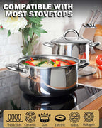 Cook N Home 5.5-Quart Stainless Steel Sauce Pot with Glass Lid