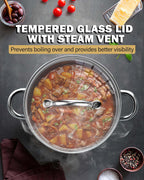 Cook N Home 5.5-Quart Stainless Steel Sauce Pot with Glass Lid