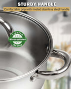 Cook N Home 5.5-Quart Stainless Steel Sauce Pot with Glass Lid