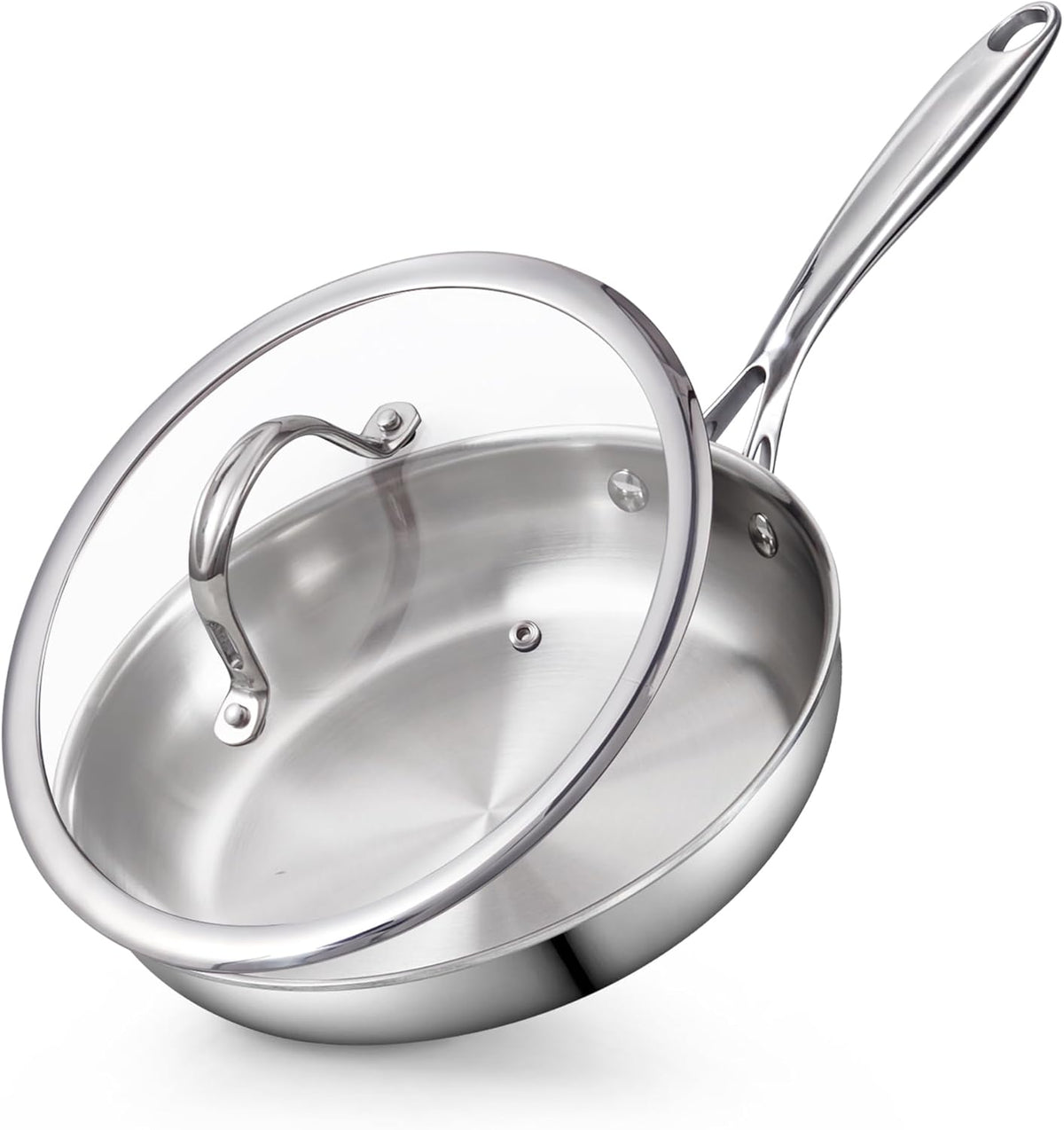 Cooks Standard 12-Inch Multi-Ply Clad Stainless Steel Frying Pan with Lid