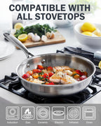 Cooks Standard 12-Inch Multi-Ply Clad Stainless Steel Frying Pan with Lid