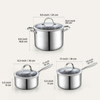 Cooks Standard 6-Piece Multi-ply Clad Stainless Steel Cookware Set