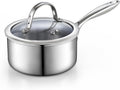 Cooks Standard Stainless Steel Saucepan with Lid, Multi-Ply Clad Sauce Pot 1.5 Quart, Silver