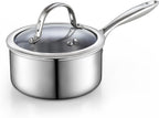 Cooks Standard Stainless Steel Saucepan with Lid, Multi-Ply Clad Sauce Pot 1.5 Quart, Silver