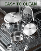 Cooks Standard Stainless Steel Saucepan with Lid, Multi-Ply Clad Sauce Pot 3 Quart, Silver