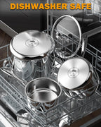 Cooks Standard 8-Quart Tri-Ply Clad Stainless Steel Stockpot with Glass Lid