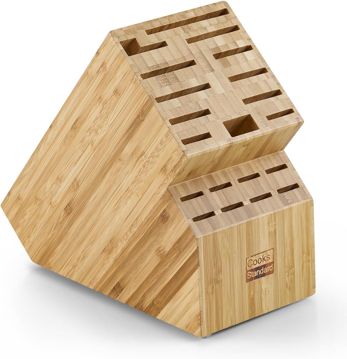 Cooks Standard Bamboo Knife Storage Block, 20 Slot Universal Knife Holder