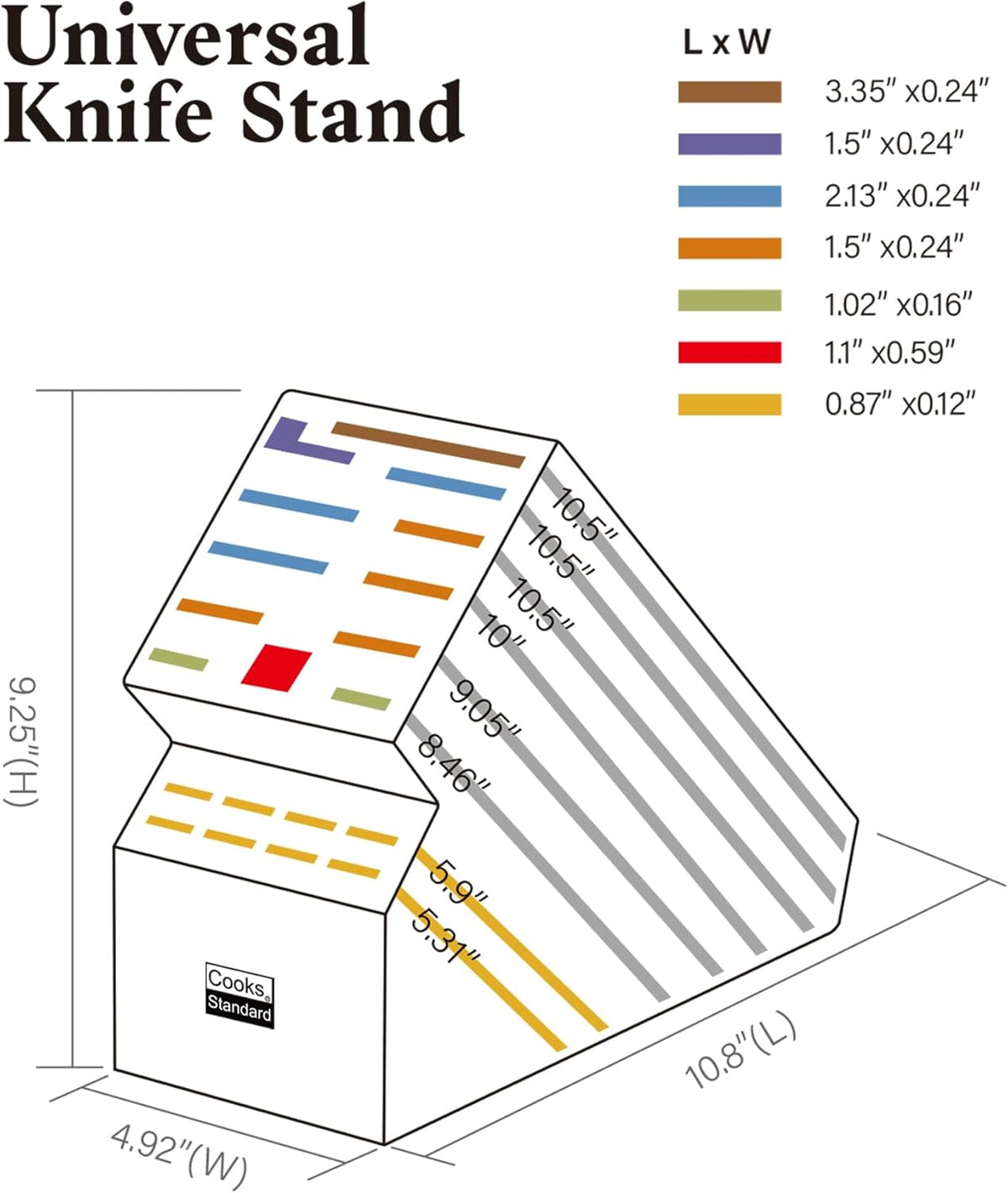Cooks Standard Bamboo Knife Storage Block, 20 Slot Universal Knife Holder