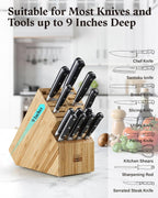 Cooks Standard Bamboo Knife Storage Block, 20 Slot Universal Knife Holder