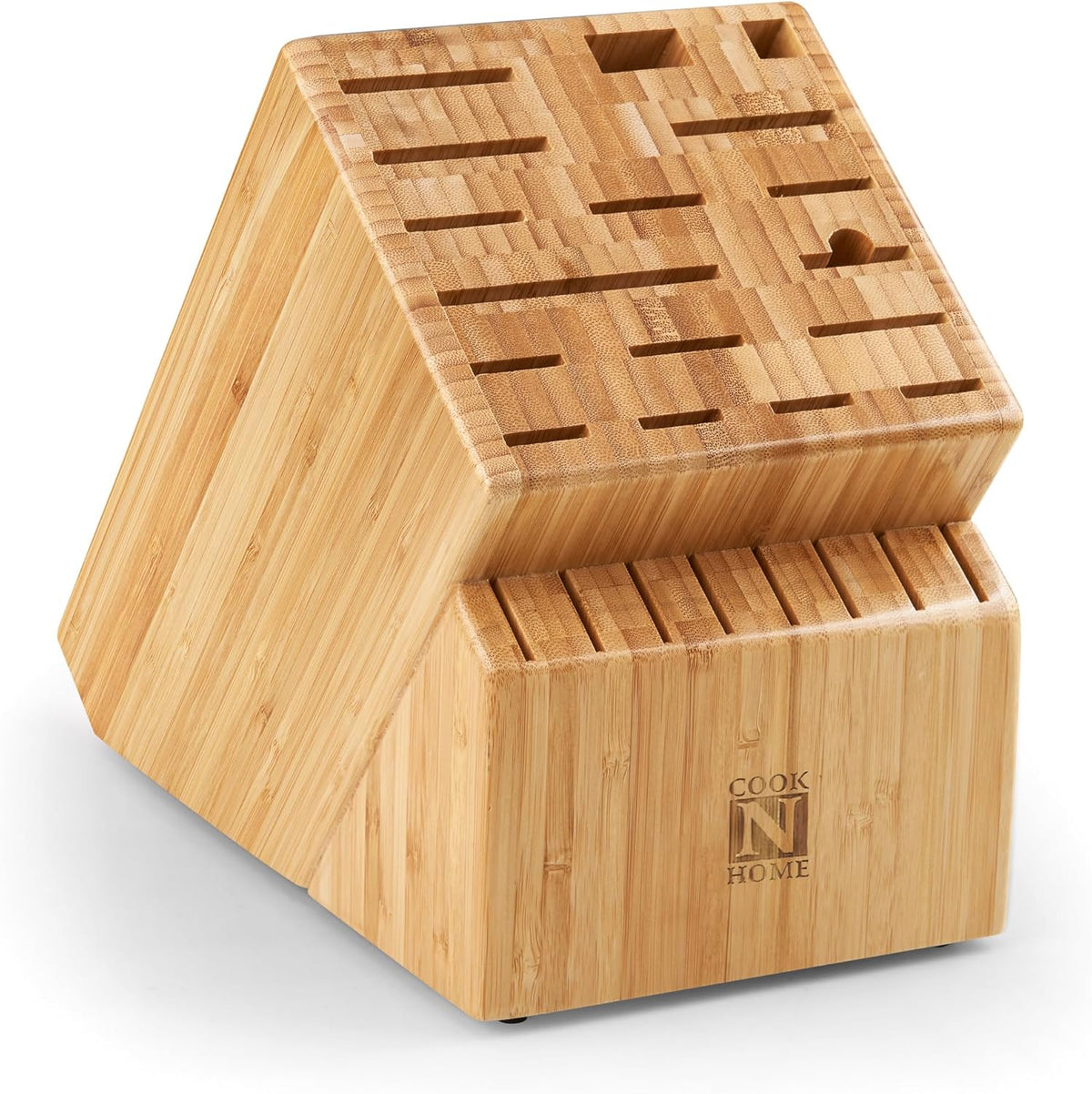 Cook N Home 25-Slot Bamboo Knife Storage Block
