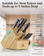 Cook N Home 25-Slot Bamboo Knife Storage Block