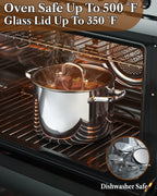 Cook N Home 4-Quart Tri-Ply Clad Stainless Steel Stockpot with Glass Lid