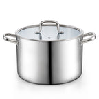 Cook N Home 12-Quart Tri-Ply Clad Stainless Steel Stockpot with Glass Lid