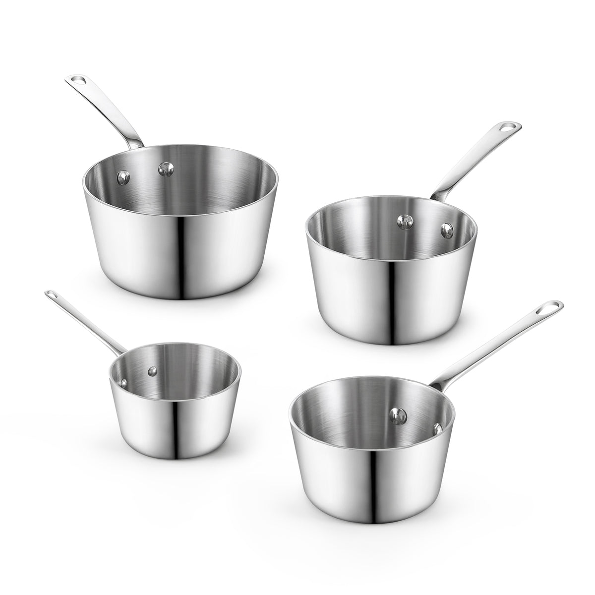 D&M Butter Warmer 0.14 Quart, Multi-Ply Clad Stainless Steel Milk Frother and Chocolate Melting Pot, Small Saucepan for Induction Stovetop, Coffee, Butter, Syrup
