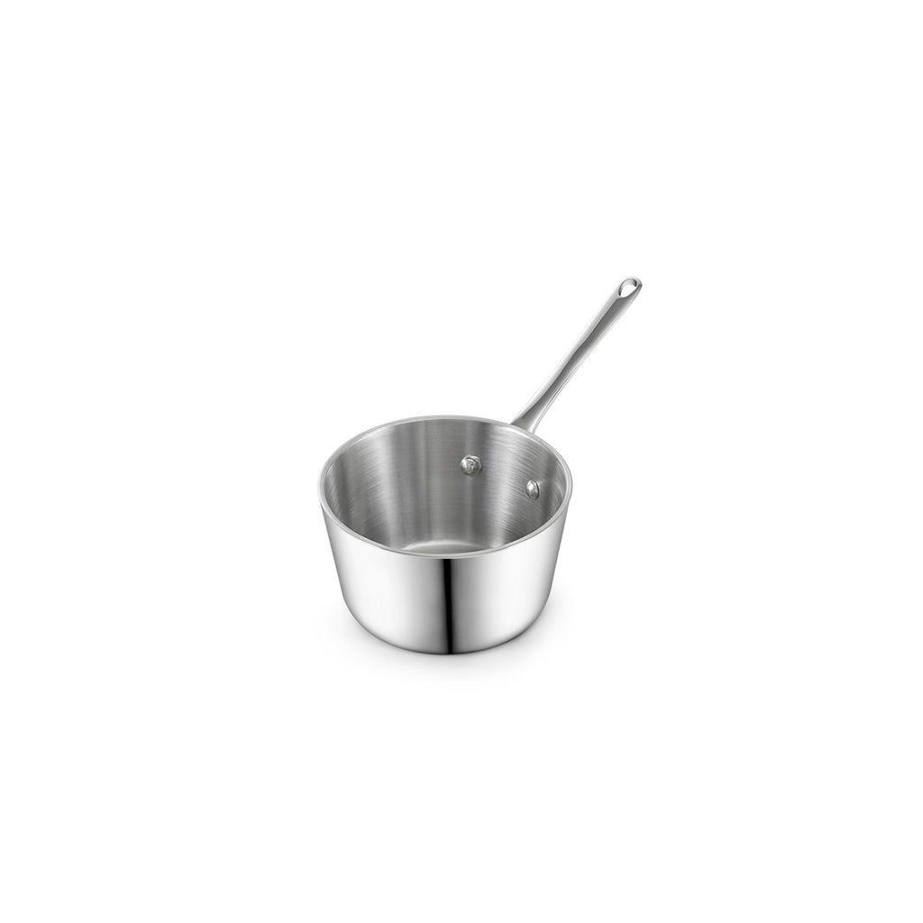 D&M Butter Warmer 0.14 Quart, Multi-Ply Clad Stainless Steel Milk Frother and Chocolate Melting Pot, Small Saucepan for Induction Stovetop, Coffee, Butter, Syrup