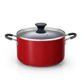 Cook N Home 6-Quart Nonstick Stockpot with Glass Lid, Marble Red