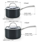 Cooks Standard 2Qt & 3Qt Hard Anodized Nonstick Saucepan Set