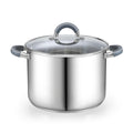 Cook N Home 12-Quart Stainless Steel Stock Pot with Tempered Glass Lid and Silicone Handles