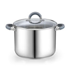 Cook N Home 12-Quart Stainless Steel Stock Pot with Tempered Glass Lid and Silicone Handles