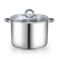 Cook N Home Large Stock Pot with Lid, 16-Quart Basic Stainless Steel Cooking Gumbo Soup Pot, Stay-Cool Silicone Handles