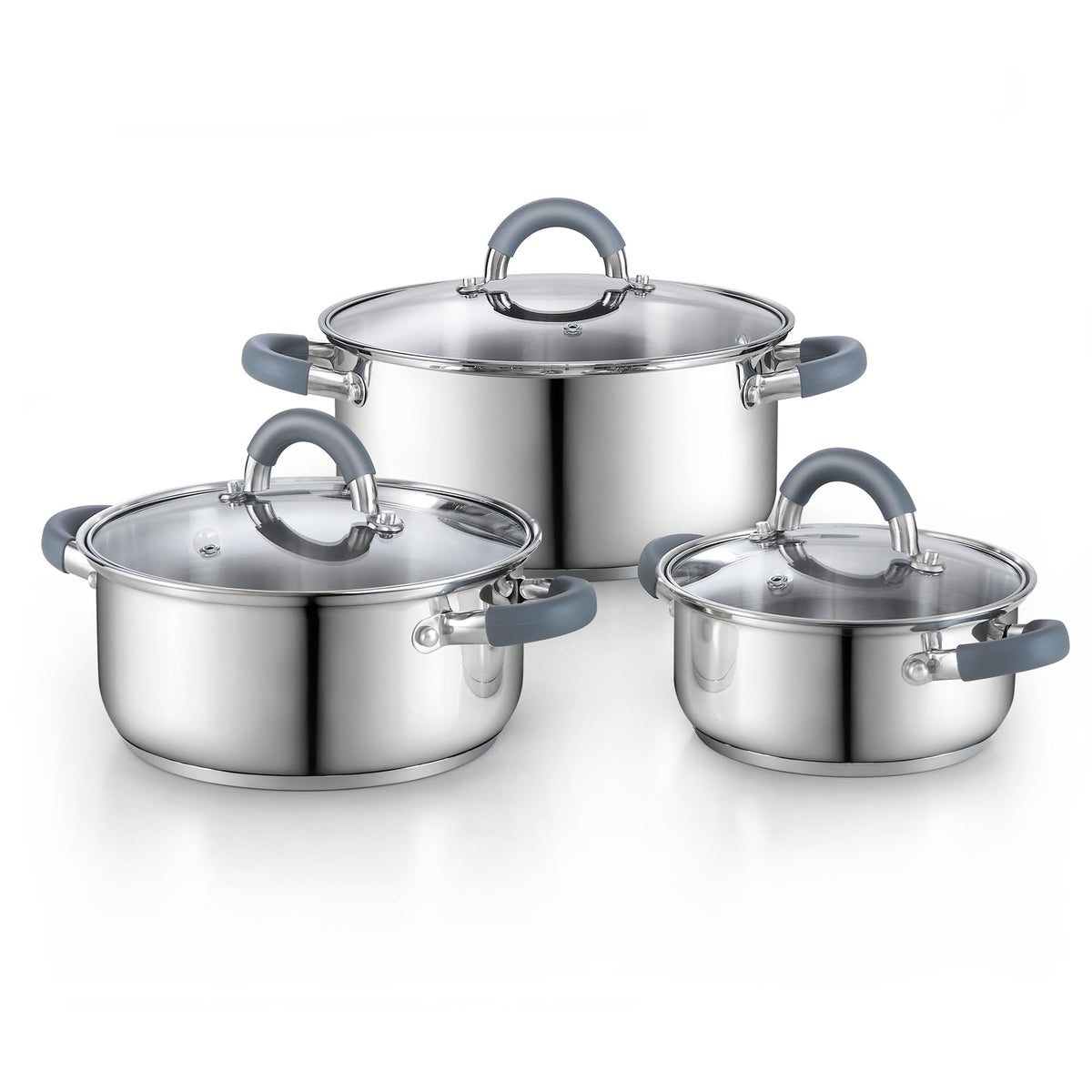Cook N Home 6-Piece Stainless Steel Cookware Set