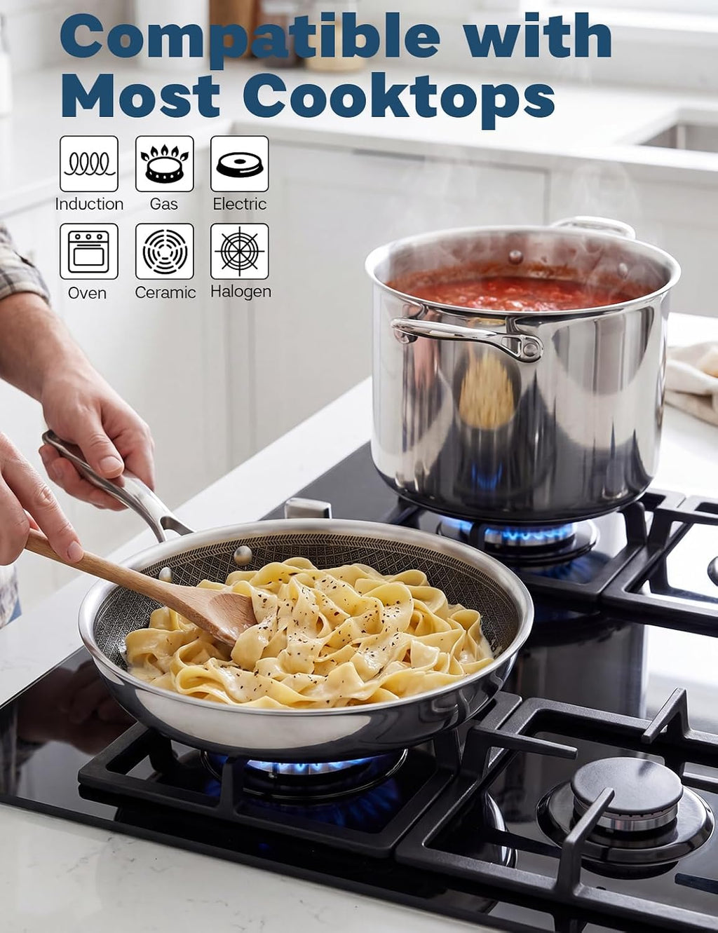 Cooks Standard Multi-Ply Clad Stainless Steel Cookware Set, 12-Piece Pots and Pan