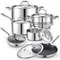 Cooks Standard Multi-Ply Clad Stainless Steel Cookware Set, 12-Piece Pots and Pan