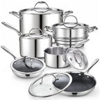 Cooks Standard Multi-Ply Clad Stainless Steel Cookware Set, 12-Piece Pots and Pan