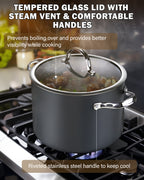 Cooks Standard Nonstick Hard Anodized Cookware Set, 8 Piece, Black