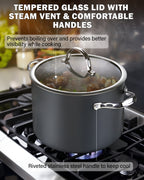 Cooks Standard 8-Quart Hard Anodized Nonstick Stockpot with Glass Lid